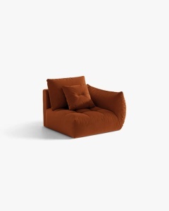 MODUL CANAPEA BLOOM, PE DREAPTA, CARAMIZIU, 116X97 CM, CU TAPITERIE DIN TEXTIL CATIFEA CASINO, MICADONI - Img 2