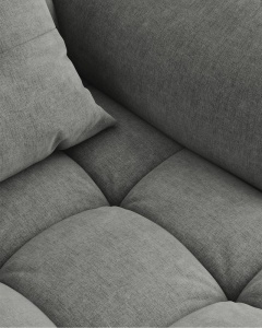 MODUL CANAPEA BLOOM, PE DREAPTA, GRI INCHIS, 116X97 CM, CU TAPITERIE DIN TEXTIL STRUCTURAT WIND, MICADONI - Img 6