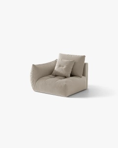 MODUL CANAPEA BLOOM, PE STANGA, BEJ DESCHIS, 116X97 CM, CU TAPITERIE DIN TEXTIL CATIFEA CASINO, MICADONI - Img 2