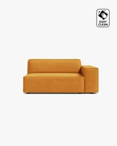 MODUL CANAPEA/COLTAR JODIE, 122X99 CM, GALBEN, PE DREAPTA, TAPITAT CU TAPITERIE DIN TEXTIL CATIFEA VENUS, MICADONI