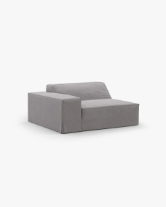MODUL CANAPEA/COLTAR JODIE, 122X99 CM, GRI CALD, TAPITAT CU TAPITERIE DIN TEXTIL STRUCTURAT LINS, MICADONI