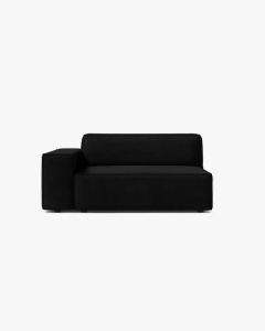 MODUL CANAPEA/COLTAR JODIE, 122X99 CM, NEGRU, PE STANGA, TAPITAT CU TAPITERIE DIN TEXTIL CATIFEA BLUVEL, MICADONI