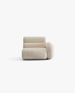 MODUL CANAPEA/COLTAR NEO, PE DREAPTA, BEJ DESCHIS, 110X100 CM, TAPITAT CU TAPITERIE DIN TEXTIL CHENILLE SILENCIO, MICADONI