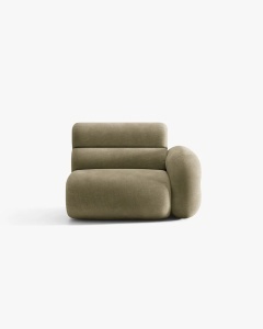 MODUL CANAPEA/COLTAR NEO, PE DREAPTA,VERDE MASLINIU DESCHIS, 110X100 CM, TAPITAT CU TAPITERIE DIN TEXTIL CHENILLE GOLD, MICADONI