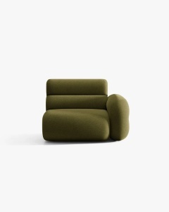 MODUL CANAPEA/COLTAR NEO, PE DREAPTA, VERDE MASLINIU INCHIS, 110X100 CM, TAPITAT CU TAPITERIE DIN TEXTIL BOUCLE BALOO, MICADONI