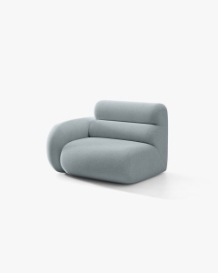 MODUL CANAPEA/COLTAR NEO, PE STANGA, ALBASTRU DESCHIS, 110X100 CM, TAPITAT CU TAPITERIE DIN TEXTIL BOUCLE BALOO, MICADONI - Img 2