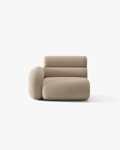 MODUL CANAPEA/COLTAR NEO, PE STANGA, NISIPIU, 110X100 CM, TAPITAT CU TAPITERIE DIN TEXTIL CHENILLE SILENCIO, MICADONI