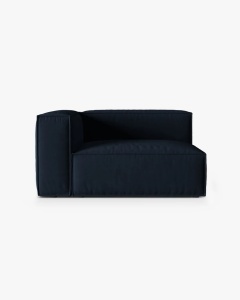 MODUL CANAPEA/COLTAR NURIA ALBASTRU INCHIS, PE STANGA, 145X110 CM, TAPITAT CU TAPITERIE DIN TEXTIL CATIFEA PARIS, MICADONI
