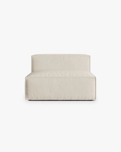 MODUL CANAPEA/COLTAR NURIA BEJ, 120X110 CM, TAPITAT CU TAPITERIE DIN TEXTIL CATIFEA PARIS, MICADONI