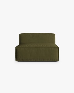 MODUL CANAPEA/COLTAR NURIA MELANJ VERDE MUSCHI, 120X110 CM, TAPITAT CU TAPITERIE DIN TEXTIL CATIFEA PARIS, MICADONI