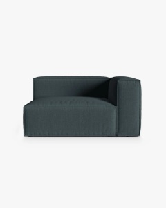 MODUL CANAPEA/COLTAR NURIA PETROL INCHIS, PE DREAPTA, 145X110 CM, TAPITAT CU TAPITERIE DIN TEXTIL STRUCTURAT LIBERTY, MICADONI