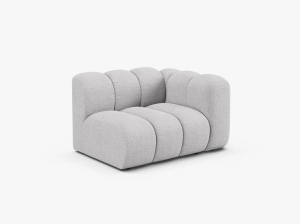 MODUL CANAPEA LUPIN, 114 CM, PE DREAPTA, GRI DESCHIS, CU TAPITERIE DIN TEXTIL BOUCLE BALOO, MICADONI - Img 2