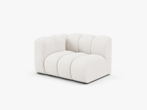 MODUL CANAPEA LUPIN, 114 CM, PE STANGA, ALB, CU TAPITERIE DIN TEXTIL BOUCLE BALOO, MICADONI - Img 2