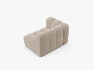 MODUL CANAPEA LUPIN, 114 CM, PE STANGA, BEJ, CU TAPITERIE DIN TEXTIL CATIFEA SALVADOR, MICADONI - Img 3