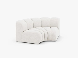 MODUL CANAPEA LUPIN, 185 CM, ALB, CU TAPITERIE DIN TEXTIL BOUCLE BALOO, MICADONI - Img 2