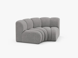 MODUL CANAPEA LUPIN, 185 CM, GRI DESCHIS, CU TAPITERIE DIN TEXTIL CHENILLE EDEN, MICADONI - Img 2