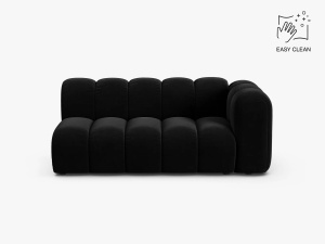 MODUL CANAPEA LUPIN, PE DREAPTA, 173 CM, NEGRU, CU TAPITERIE DIN TEXTIL CATIFEA VENUS, MICADONI