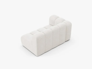 MODUL CANAPEA LUPIN, PE STANGA, 144 CM, ALB, CU TAPITERIE DIN TEXTIL BOUCLE BALOO, MICADONI - Img 3