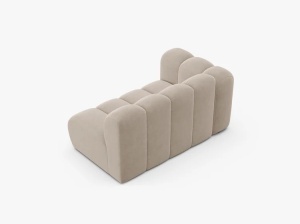 MODUL CANAPEA LUPIN, PE STANGA, 144 CM, BEJ, CU TAPITERIE DIN TEXTIL CATIFEA SALVADOR, MICADONI - Img 3