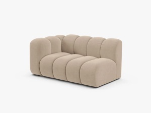 MODUL CANAPEA LUPIN, PE STANGA, 144 CM, BEJ CU TAPITERIE DIN TEXTIL CATIFEA VENUS, MICADONI - Img 2