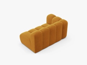 MODUL CANAPEA LUPIN, PE STANGA, 144 CM, GALBEN, CU TAPITERIE DIN TEXTIL CATIFEA VENUS, MICADONI - Img 3