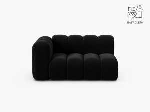 MODUL CANAPEA LUPIN, PE STANGA, 144 CM, NEGRU, CU TAPITERIE DIN TEXTIL CATIFEA VENUS, MICADONI