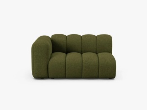 MODUL CANAPEA LUPIN, PE STANGA, 144 CM, VERDE MASLINIU INCHIS, CU TAPITERIE DIN TEXTIL BOUCLE BALOO, MICADONI