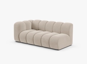 MODUL CANAPEA LUPIN, PE STANGA, 173 CM, BEJ, CU TAPITERIE DIN TEXTIL CATIFEA SALVADOR, MICADONI - Img 2