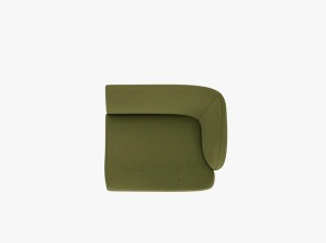 MODUL CANAPEA MILEY, PE DREAPTA, VERDE MASLINIU INCHIS, CU TAPITERIE DIN TEXTIL BOUCLE BALOO, MICADONI - Img 3