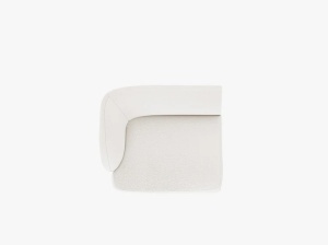 MODUL CANAPEA MILEY, PE STANGA, ALB, CU TAPITERIE DIN TEXTIL BOUCLE BALOO, MICADONI - Img 3
