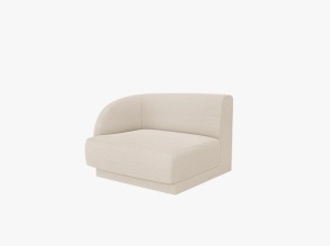 MODUL CANAPEA MILEY, PE STANGA, BEJ, CU TAPITERIE BOUCLE BALOO, MICADONI - Img 2