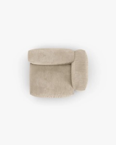 MODUL COLTAR/CANAPEA MARTINA, 120X120 CM, PE DREAPTA, ADANCIME SCAUN 90 CM, BEJ, TAPITAT CU TAPITERIE DIN TEXTIL CATIFEAA VOGUE, MICADONI - Img 4