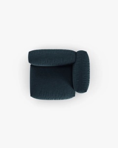 MODUL COLTAR/CANAPEA MARTINA, 120X120 CM, PE DREAPTA, ADANCIME SCAUN 90 CM, BLUE JEANS, TAPITAT CU TAPITERIE DIN TEXTIL STRUCTURAT BOSTON, MICADONI - Img 4