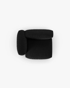 MODUL COLTAR/CANAPEA MARTINA, 120X120 CM, PE STANGA, ADANCIME SCAUN 90 CM, NEGRU, TAPITAT CU TAPITERIE DIN TEXTIL STRUCTURAT BOSTON, MICADONI - Img 4