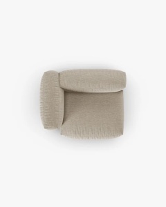 MODUL COLTAR/CANAPEA MARTINA, 120X120 CM, PE STANGA, ADANCIME SCAUN 90 CM, BEJ DESCHIS, TAPITAT CU TAPITERIE DIN TEXTIL STRUCTURAT BOSTON, MICADONI - Img 4