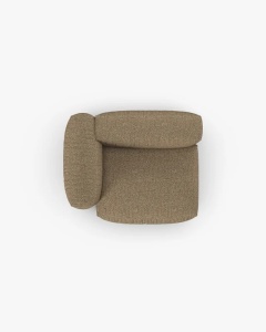 MODUL COLTAR/CANAPEA MARTINA, 120X120 CM, PE STANGA, ADANCIME SCAUN 90 CM, CAPPUCCINO, TAPITAT CU TAPITERIE DIN TEXTIL CORDOI TILIA, MICADONI - Img 4