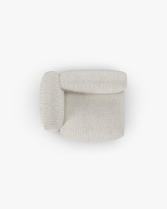 MODUL COLTAR/CANAPEA MARTINA, 120X120 CM, PE STANGA, ADANCIME SCAUN 90 CM, MELANJ GRI BEJ, TAPITAT CU TAPITERIE DIN TEXTIL CORDOI TILIA, MICADONI - Img 4