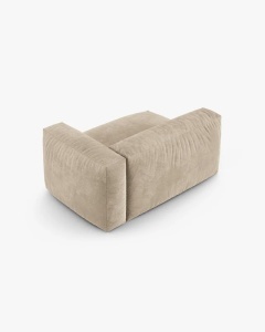 MODUL COLTAR/CANAPEA MARTINA, 120X160 CM, PE DREAPTA, ADANCIME SCAUN 90 CM, BEJ DESCHIS, TAPITAT CU TAPITERIE DIN TEXTIL CATIFEA VOGUE, MICADONI - Img 3