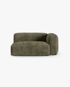 MODUL COLTAR/CANAPEA MARTINA, 120X160 CM, PE DREAPTA, ADANCIME SCAUN 90 CM, VERDE MUSCHI, TAPITAT CU TAPITERIE DIN TEXTIL CORDOI TILIA, MICADONI