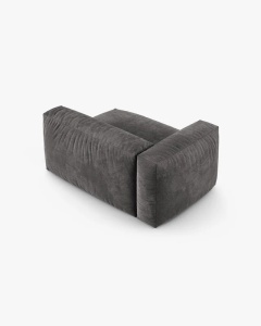MODUL COLTAR/CANAPEA MARTINA, 120X160 CM, PE STANGA, ADANCIME SCAUN 90 CM, GRI, TAPITAT CU TAPITERIE DIN TEXTIL CATIFEA VOGUE, MICADONI - Img 3