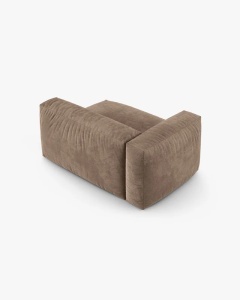 MODUL COLTAR/CANAPEA MARTINA, 120X160 CM, PE STANGA, ADANCIME SCAUN 90 CM, BEJ INCHIS, TAPITAT CU TAPITERIE DIN TEXTIL CATIFEA VOGUE, MICADONI - Img 3