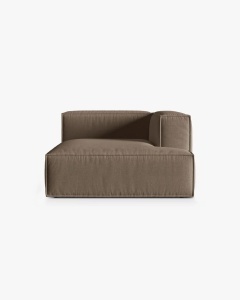 MODUL COLTAR/CANAPEA NURIA CAPPUCCINO, PE DREAPTA, 147X127 CM, TAPITAT CU TAPITERIE DIN TEXTIL STRUCTURAT LIBERTY, MICADONI
