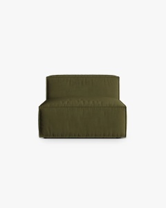 MODUL COLTAR/CANAPEA NURIA MELANJ VERDE MUSCHI, 100X110 CM, TAPITAT CU TAPITERIE DIN TEXTIL CATIFEA PARIS, MICADONI