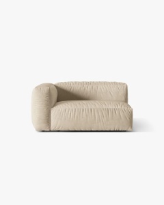 MODUL COTIERA CANAPEA/COLTAR MARTINA, 160X106 CM, PE STANGA, BEJ DESCHIS, TAPITAT CU TAPITERIE DIN TEXTIL CATIFEA VOGUE, MICADONI