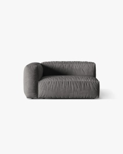 MODUL COTIERA CANAPEA/COLTAR MARTINA, 160X106 CM, PE STANGA, GRI, TAPITAT CU TAPITERIE DIN TEXTIL CATIFEA VOGUE, MICADONI