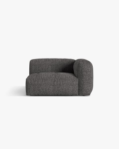 MODUL LATERAL PENTRU CANAPEA MARTINA, PE DREAPTA, GRI ANTRACIT, TAPITAT CU TAPITERIE DIN TEXTIL BOUCLE MONET, MICADONI