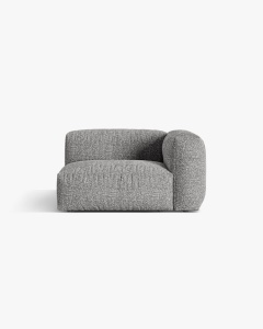 MODUL LATERAL PENTRU CANAPEA MARTINA, PE DREAPTA, GRI GRAFIT, TAPITAT CU TAPITERIE DIN TEXTIL BOUCLE MONET, MICADONI