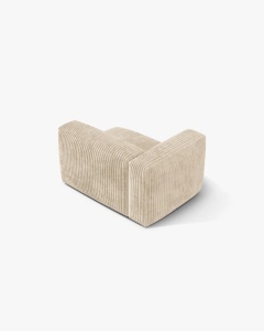 MODUL LATERAL PENTRU CANAPEA MARTINA, PE STANGA, BEJ DESCHIS, TAPITAT CU TAPITERIE DIN TEXTIL CORDOI TILIA, MICADONI - Img 3