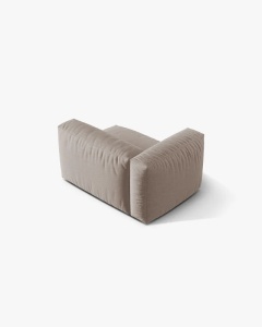 MODUL LATERAL PENTRU CANAPEA MARTINA, PE STANGA, BEJ INCHIS, TAPITAT CU TAPITERIE DIN TEXTIL STRUCTURAT BOSTON, MICADONI - Img 3