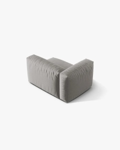 MODUL LATERAL PENTRU CANAPEA MARTINA, PE STANGA, GRI DESCHIS, TAPITAT CU TAPITERIE DIN TEXTIL STRUCTURAT BOSTON, MICADONI - Img 3